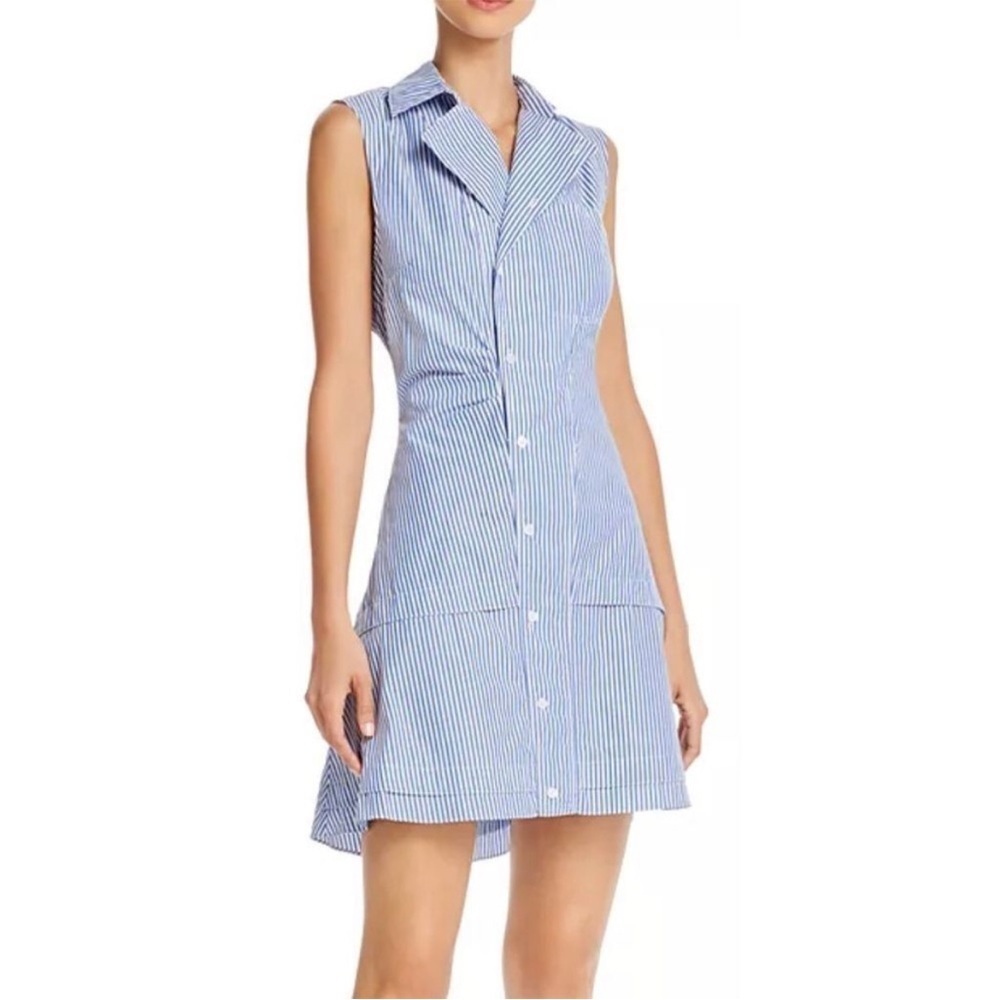 Derek Lam 10 Crosby Satina Sleeveless Button Front Shirt Dress NWOT Sz 4 Preppy
